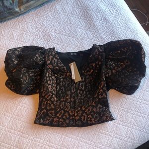 Women’s Peplum Puff Sleeve Top